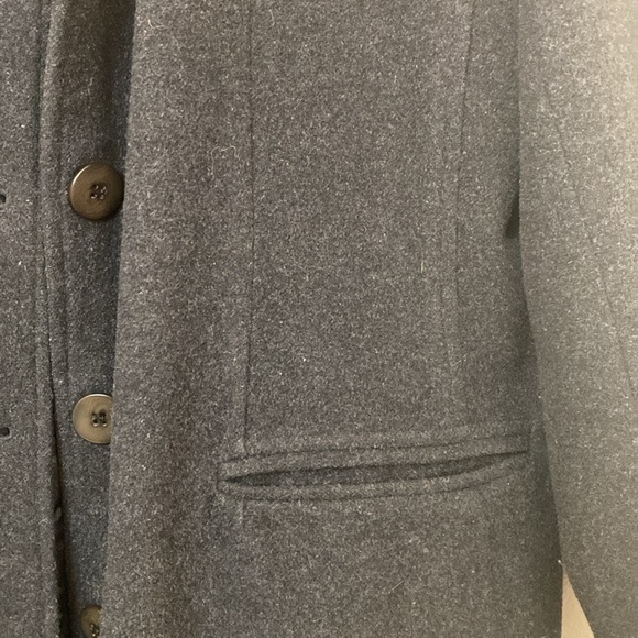 EUC harve benard by benard holtzman Charcoal Gray Wool Cashmere blend Overcoat - Picture 4 of 5